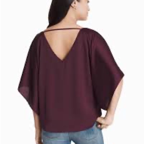 Whbm White House Black Market Top Purple Floral Kimono Blouse size small - Picture 2 of 9